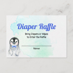 Pinguin-Junge-Winter-Windel-Raffle-Karte Begleitkarte