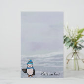 Pinguin-Kaffeepause-Briefpapier Briefpapier (Stehend Vorderseite)