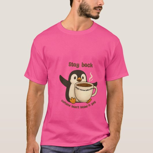 Pinguin-Kaffeewarnung T-Shirt (Vorderseite)