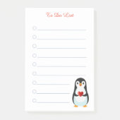 Pinguin & Kalligraphie auf weißen, mit einem Rand Post-it Klebezettel (Vorderseite)