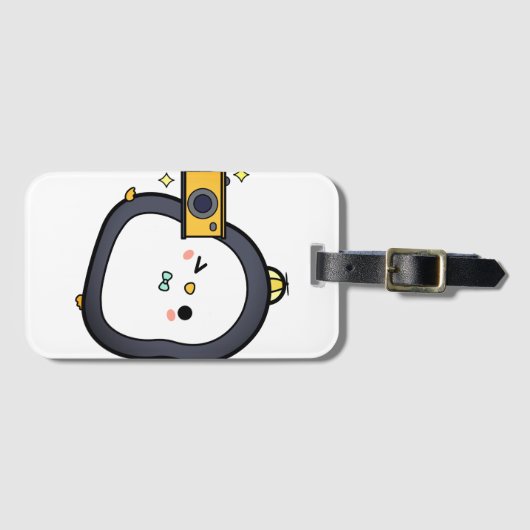 Pinguin, Kamera, Zeichen Gepäckanhänger (Vorderseite (Horizontal))