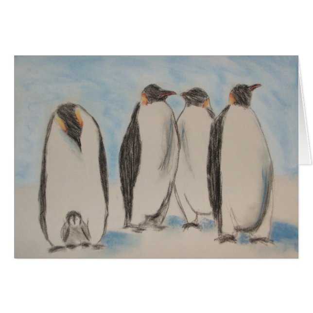 Pinguin-Karte (Vorderseite (Horizontal))