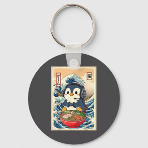 Pinguin Kawaii Japanische Ramen-Nudel Retro-Gaming Schlüsselanhänger