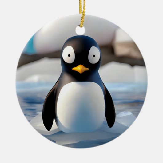 Pinguin Keramik Ornament (Vorne)