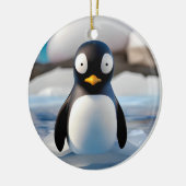 Pinguin Keramik Ornament (Links)