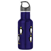 Pinguin Kinder Wasserflasche mit Name (Rückseite)