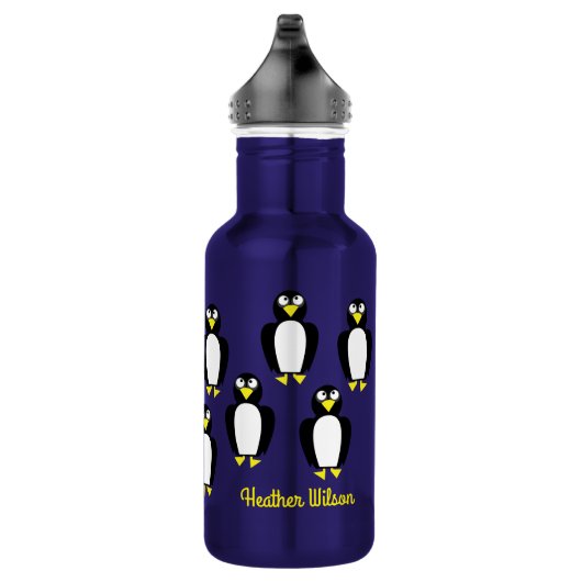 Pinguin Kinder Wasserflasche mit Name (Rechts)