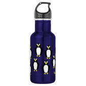 Pinguin Kinder Wasserflasche mit Name (Vorderseite)