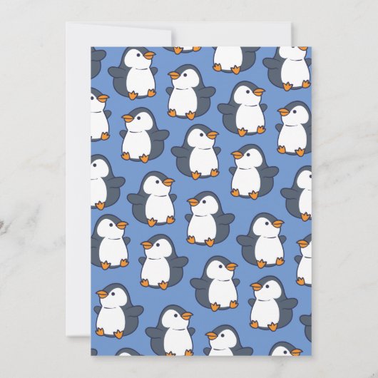 Pinguin Kindergeburtstag Party Einladung (Rückseite)