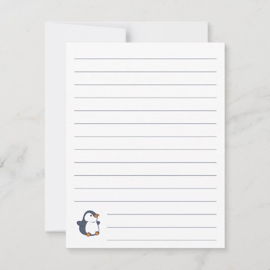 Pinguin-Kinderkarten Dankeskarte (Rückseite)