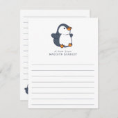 Pinguin-Kinderkarten Dankeskarte (Vorne/Hinten)