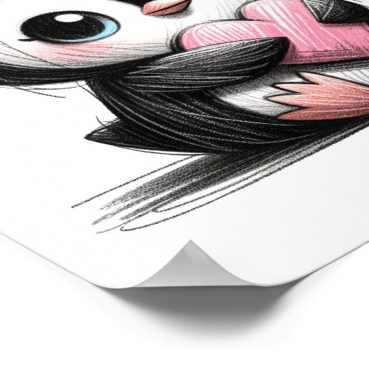 Pinguin Kinderzimmer Art | Kids Room Wall Art Poster (Ecke)