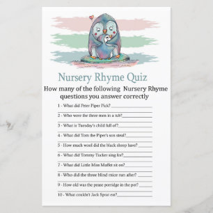 Pinguin Kinderzimmer Rhyme Quiz Kinderduschspiel