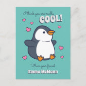 Pinguin-Klasse Valentine Niedliche Kinderkarte Postkarte (Vorderseite)