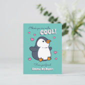 Pinguin-Klasse Valentine Niedliche Kinderkarte Postkarte (Stehend Vorderseite)