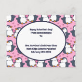 Pinguin-Klassenzimmer Valentine Niedlich Freundsch Postkarte (Rückseite)