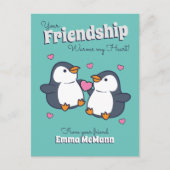 Pinguin-Klassenzimmer Valentine Niedlich Freundsch Postkarte (Vorderseite)