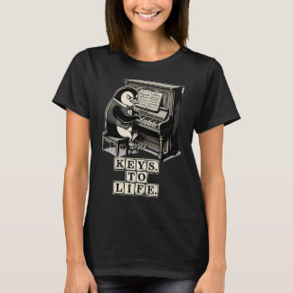 Pinguin Klavier Retro Art T-Shirt