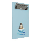 Pinguin-Klimaänderungsschutz-Design Mini Klemmbrett (Schrägansicht)
