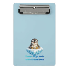 Pinguin-Klimaänderungsschutz-Design Mini Klemmbrett