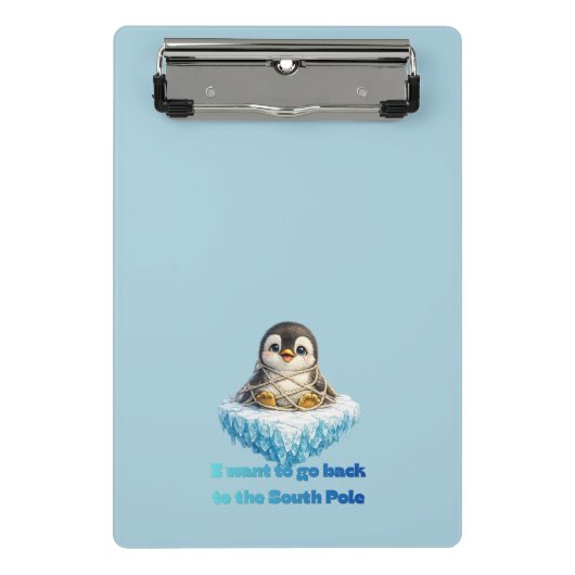 Pinguin-Klimaänderungsschutz-Design Mini Klemmbrett (Vorderseite)