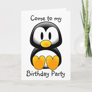 Pinguin Kommen Sie zu meiner Geburtstagsparty - in Einladung