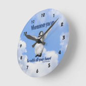 Pinguin Konfuzius Attitude Zitat Inspiration  Runde Wanduhr (Winkel)