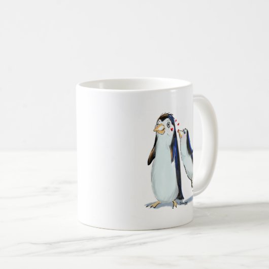 Pinguin-Kuss Kaffeetasse (VorderseiteRechts)