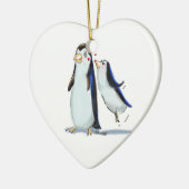 Pinguin-Kuss Keramik Ornament (Links)