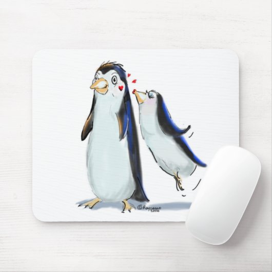 Pinguin-Kuss Mousepad (Mit Mouse)
