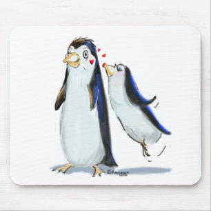 Pinguin-Kuss Mousepad