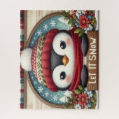 Pinguin Lass es schneien Puzzle (Vertikal)