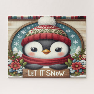 Pinguin Lass es schneien Puzzle