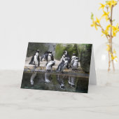 Pinguin-leere Gruß-Karte Karte (Gelbe Blume)