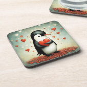 Pinguin Liebe 1 Getränkeuntersetzer (Linke Seite)