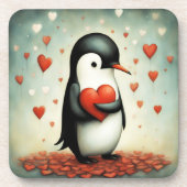 Pinguin Liebe 1 Getränkeuntersetzer (Vorderseite)