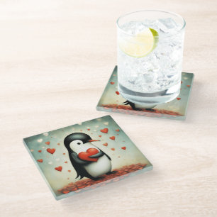 Pinguin Liebe 1 Glasuntersetzer