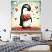Pinguin Liebe 1 Leinwanddruck (Insitu (Schlafzimmer))