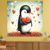 Pinguin Liebe 1 Leinwanddruck (Insitu (Wohnzimmer))