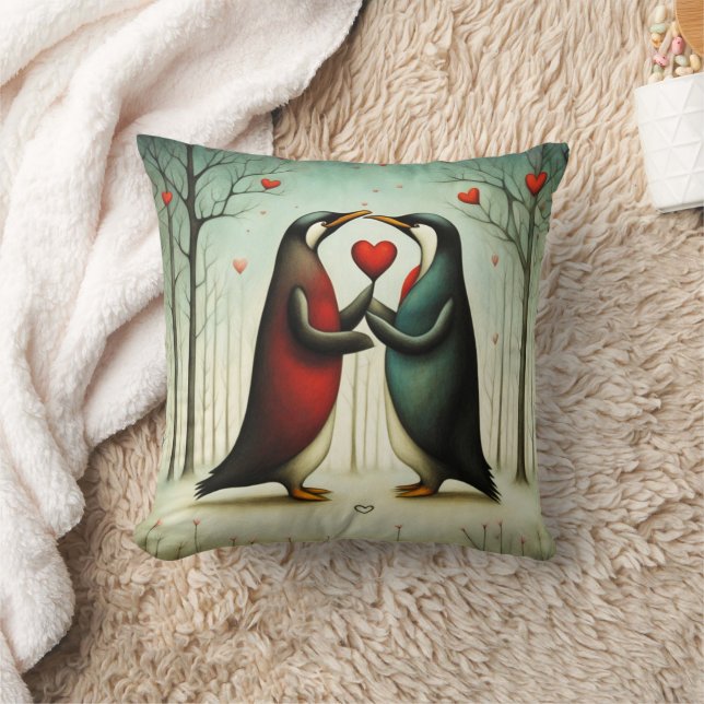 Pinguin Liebe 2 Kissen (Decke)