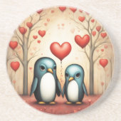 Pinguin Liebe 3 Getränkeuntersetzer (Vorne)
