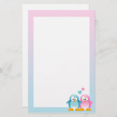 Pinguin-Liebe Briefpapier (Vorne/Hinten)
