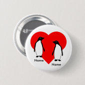 Pinguin Liebe Couple Button (Vorne & Hinten)