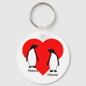 Pinguin Liebe Couple Schlüsselanhänger (Vorderseite)