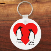 Pinguin Liebe Couple Schlüsselanhänger (Vorderseite)