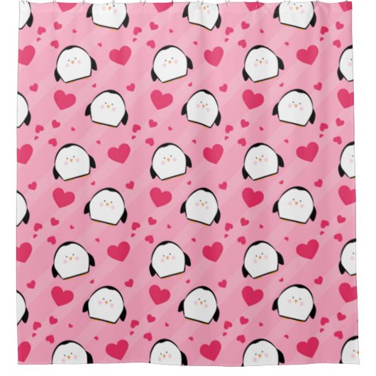 Pinguin-Liebe Duschvorhang (Vorderseite)