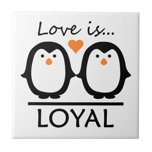 Pinguin-Liebe Fliese (Vorderseite)