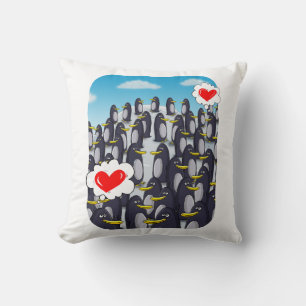 Pinguin-Liebe für Valentine Kissen