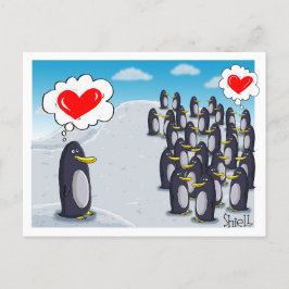 Pinguin-Liebe für Valentine-Launenkarte Postkarte