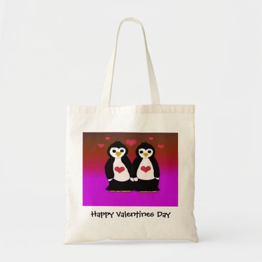 Pinguin-Liebe für Valentinstag Tragetasche (Vorne)
